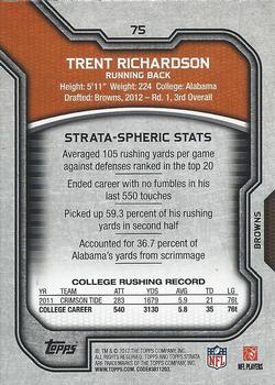 2012 Topps Strata (Retail) #75 Trent Richardson Back