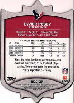 2012 Topps Strata (Hobby) - Rookie Die Cut #RDC-DP DeVier Posey Back