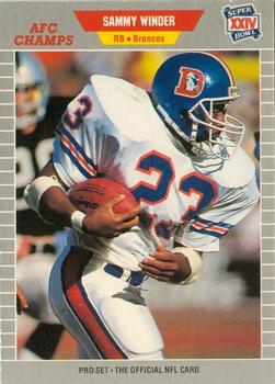 1989-90 Pro Set Super Bowl XXIV Binder #113 Sammy Winder Front