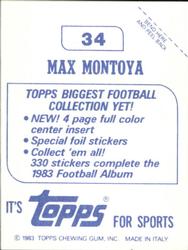1983 Topps Stickers #34 Max Montoya Back