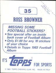1983 Topps Stickers #35 Ross Browner Back