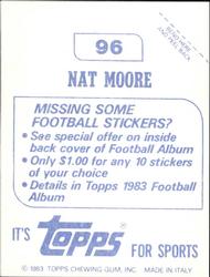 1983 Topps Stickers #96 Nat Moore Back