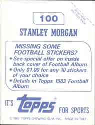 1983 Topps Stickers #100 Stanley Morgan Back