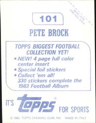 1983 Topps Stickers #101 Pete Brock Back