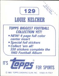 1983 Topps Stickers #129 Louie Kelcher Back