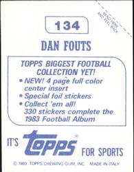 1983 Topps Stickers #134 Dan Fouts Back