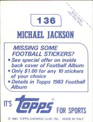 1983 Topps Stickers #136 Michael Jackson Back