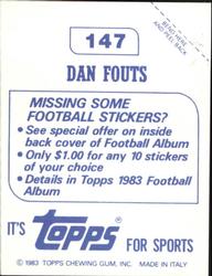 1983 Topps Stickers #147 Dan Fouts Back