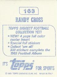 1983 Topps Stickers #163 Randy Cross Back