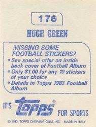 1983 Topps Stickers #176 Hugh Green Back