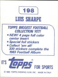 1983 Topps Stickers #198 Luis Sharpe Back