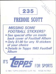 1983 Topps Stickers #235 Freddie Scott Back
