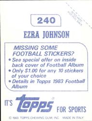 1983 Topps Stickers #240 Ezra Johnson Back