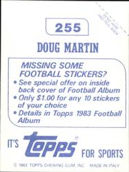 1983 Topps Stickers #255 Doug Martin Back