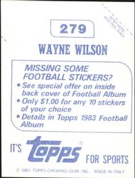 1983 Topps Stickers #279 Wayne Wilson Back