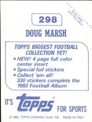 1983 Topps Stickers #298 Doug Marsh Back
