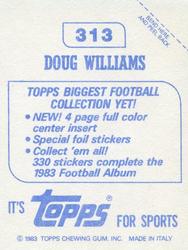 1983 Topps Stickers #313 Doug Williams Back