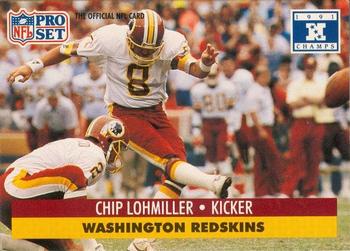 1991-92 Pro Set Super Bowl XXVI Binder #320 Chip Lohmiller Front