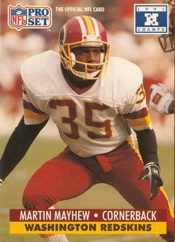 1991-92 Pro Set Super Bowl XXVI Binder #321 Martin Mayhew Front