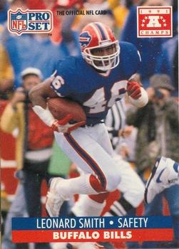1991-92 Pro Set Super Bowl XXVI Binder #450 Leonard Smith Front