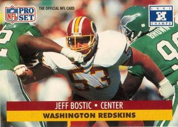 1991-92 Pro Set Super Bowl XXVI Binder #676 Jeff Bostic Front