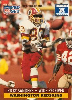 1991-92 Pro Set Super Bowl XXVI Binder #684 Ricky Sanders Front