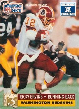 1991-92 Pro Set Super Bowl XXVI Binder #805 Ricky Ervins Front
