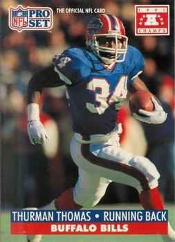 1991-92 Pro Set Super Bowl XXVI Binder #86 Thurman Thomas Front