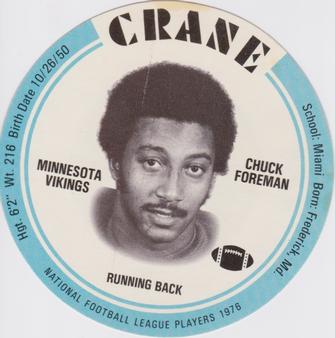 1976 Crane Discs #NNO Chuck Foreman Front
