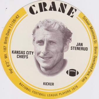 1976 Crane Discs #NNO Jan Stenerud Front