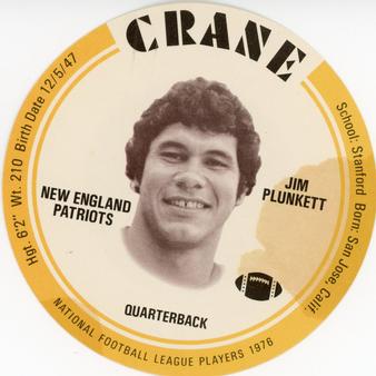 1976 Crane Discs #NNO Jim Plunkett Front