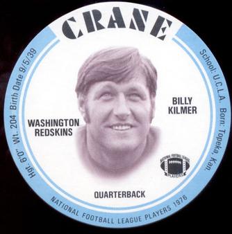1976 Crane Discs #NNO Billy Kilmer Front