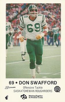 1982 Saskatchewan Roughriders Police Set #NNO Don Swafford  Front