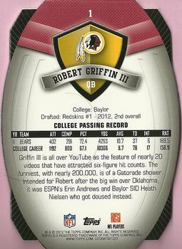 2012 Topps - Game Time Giveaway Die Cut #1 Robert Griffin III Back