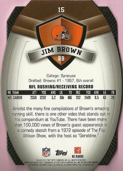 2012 Topps - Game Time Giveaway Die Cut #15 Jim Brown Back