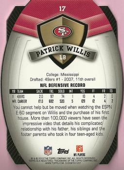 2012 Topps - Game Time Giveaway Die Cut #17 Patrick Willis Back