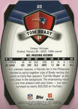 2012 Topps - Game Time Giveaway Die Cut #20 Tom Brady Back