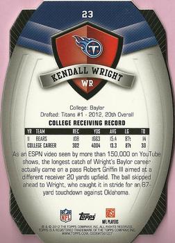 2012 Topps - Game Time Giveaway Die Cut #23 Kendall Wright Back