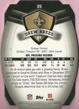 2012 Topps - Game Time Giveaway Die Cut #35 Drew Brees Back