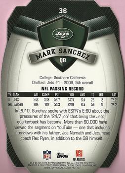 2012 Topps - Game Time Giveaway Die Cut #36 Mark Sanchez Back