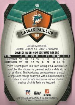 2012 Topps - Game Time Giveaway Die Cut #46 Lamar Miller Back