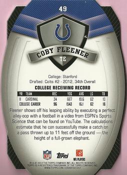 2012 Topps - Game Time Giveaway Die Cut #49 Coby Fleener Back