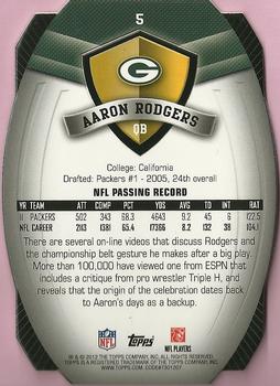 2012 Topps - Game Time Giveaway Die Cut #5 Aaron Rodgers Back