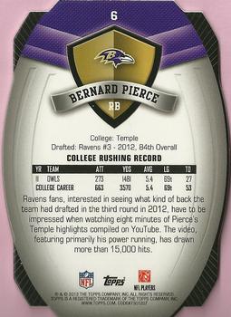 2012 Topps - Game Time Giveaway Die Cut #6 Bernard Pierce Back