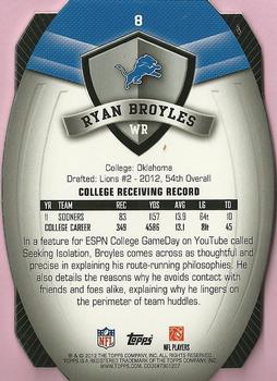 2012 Topps - Game Time Giveaway Die Cut #8 Ryan Broyles Back