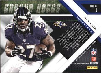 2012 Panini Absolute - Ground Hoggs #1 Ray Rice Back