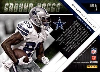 2012 Panini Absolute - Ground Hoggs #17 DeMarco Murray Back