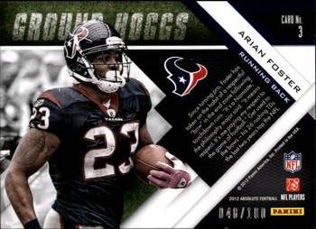 2012 Panini Absolute - Ground Hoggs Spectrum #3 Arian Foster Back