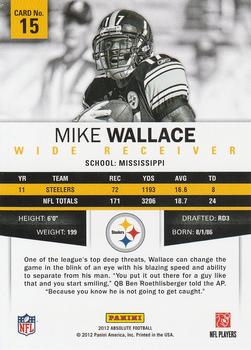 2012 Panini Absolute - Retail #15 Mike Wallace Back