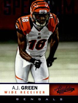 2012 Panini Absolute - Spectrum Blue #9 A.J. Green Front